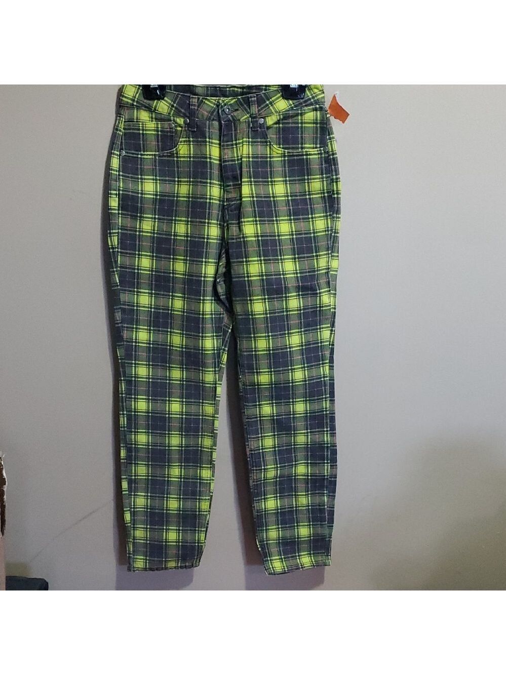 Ragged Priest Checkered Green and Black Mom Jeans Size 30
